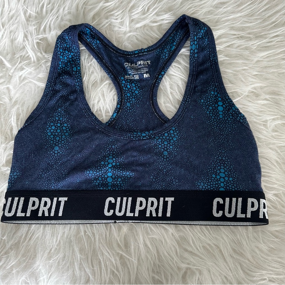 Culprit Sports Bra with Racerback Sting Ray Blue